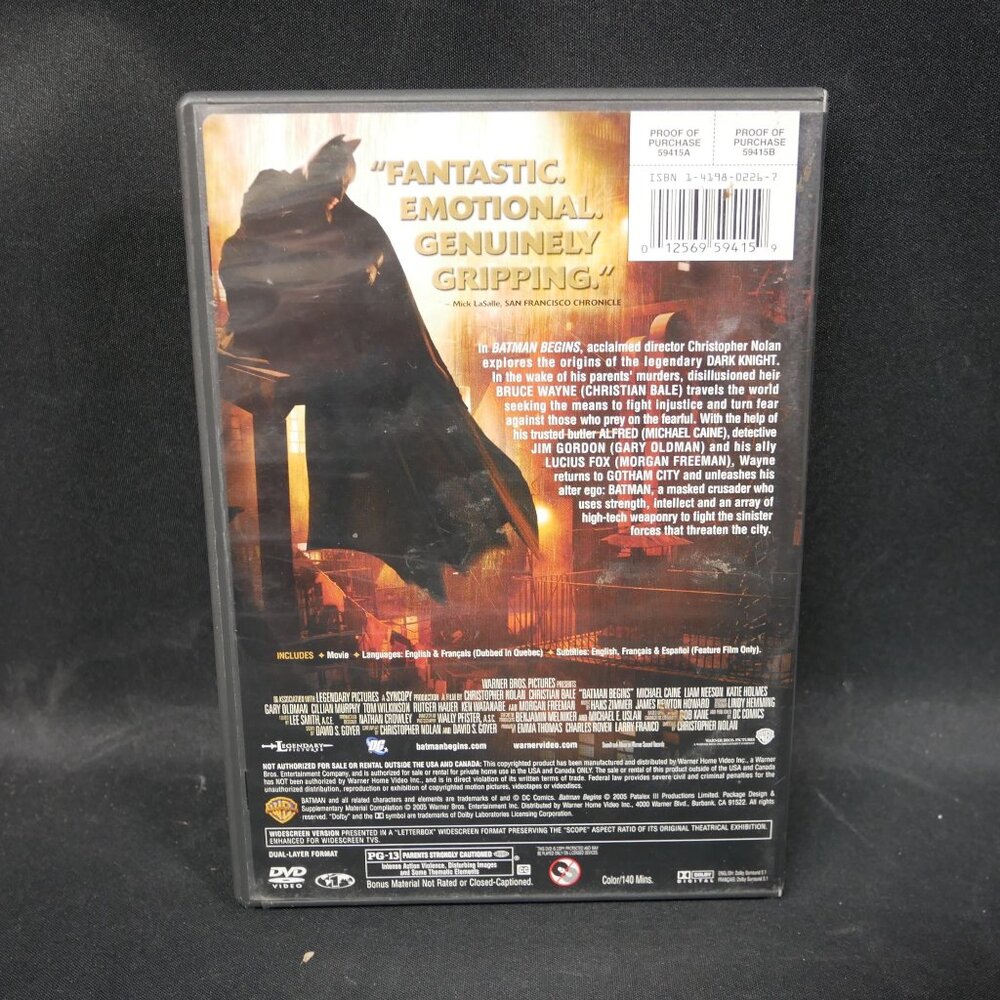 Christopher Nolan Dark Knight Trilogy Movies Collection 2 Dvds & 1 Blu Ray - Picture 3 of 12